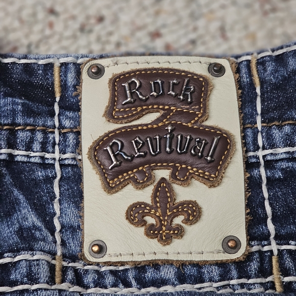 Rock Revival Dark Blue Distressed Skinny Jeans - Picture 12 of 12